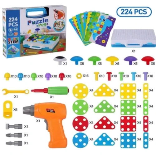 Развивающая мозаика Tu Le Hui Динозавры на шурупах 105 деталей (TLH-08)