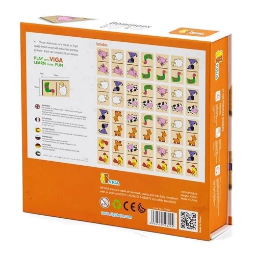 Деревянное домино Viga Toys Зверята (59622)