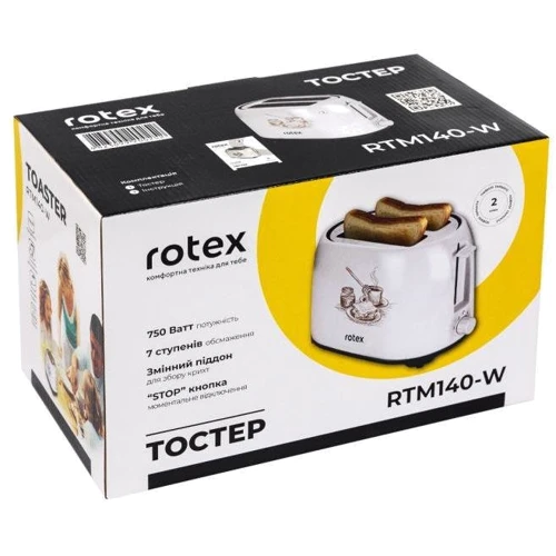 Тостер Rotex RTM140-W: Съемный поддон для сбора крошек есть