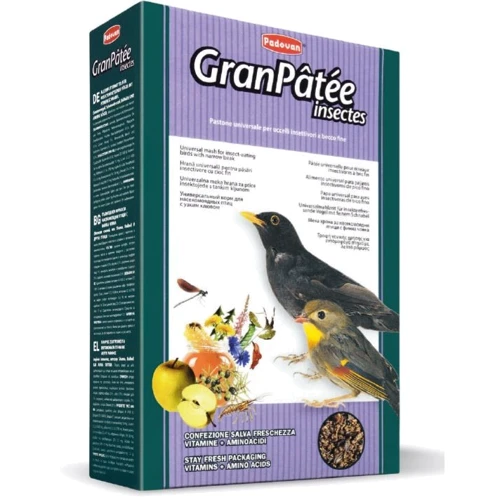 Корм Padovan GranPatee insectes для насекомоядных птиц 1кг (PP00193)