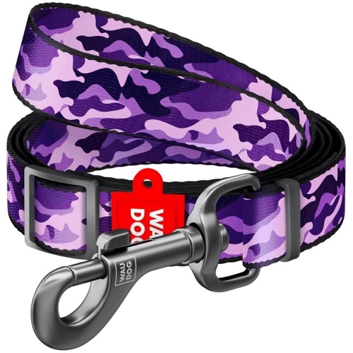 Поводок для собак WAUDOG Nylon рисунок Фиолетовый камо 2.5x152-183 см фиолетовый (5307)