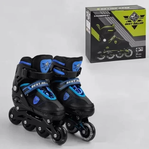Ролики розсувні Best Roller розмір S (31-34) Чорно-Блакитний: Колір синий