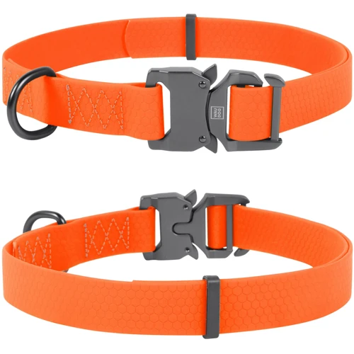 Нашийник WAUDOG Waterproof, водостійкий, пряжка кобра 20 мм 25-50 см помаранчевий (27114)