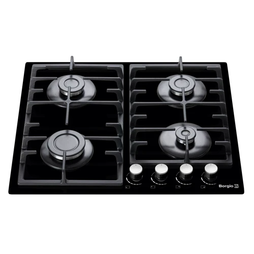 Варочная поверхность газовая Borgio 6190-15 Black Glass: Расположение панели Фронтальное