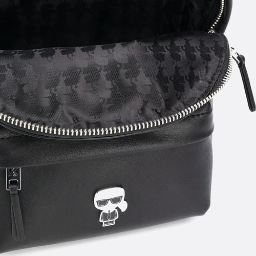 Рюкзак жіночий Karl Lagerfeld K/IKONIK METAL PIN BACKPACK чорний (205W3090-999): Фактура Матовая, Гладкая