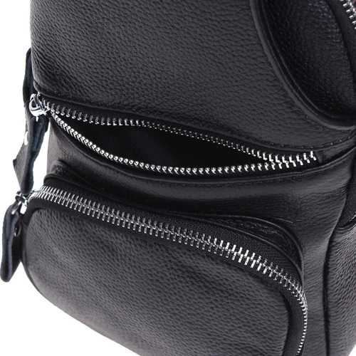 Чоловіча сумка-слінг Borsa Leather чорна (K15026-black): Стиль Повсякденний (Casual)