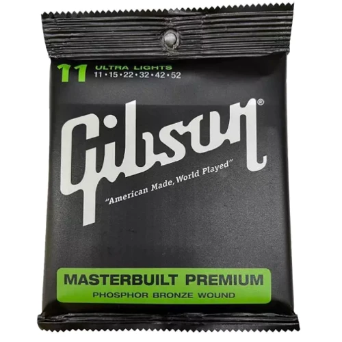 Струна для гітар Струни для акустичних гітар GIBSON SAG-MB11 MASTERBUILT PHOSPHOR BRONZE .011-.052