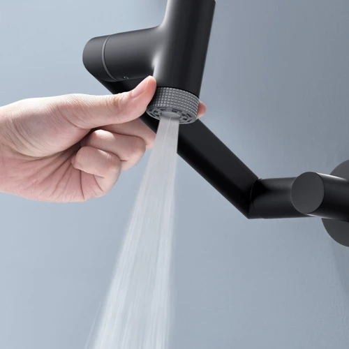 Смеситель настенный Lefton Single-Handle Wall Mount Bathroom Faucet with Temperature Display-BFWM2401 Matt Blac: Вид смесителя Однорычажный