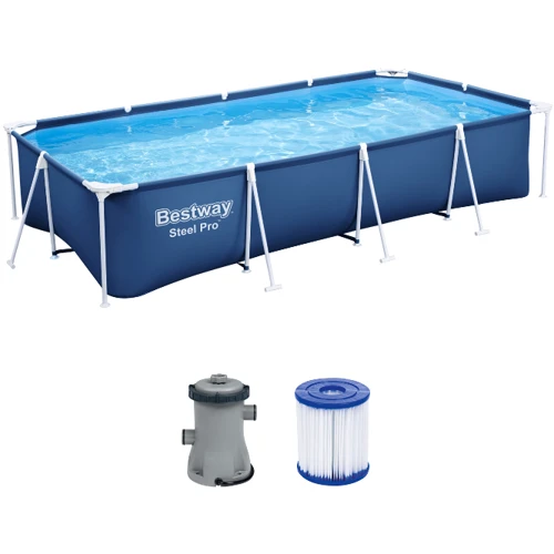 Бассейн Bestway каркасный 400-211-81 см (56424) фильтр-насос фото 1