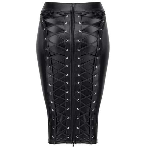 Юбка Noir Handmade F152 Powerwetlook pencil skirt Вlack, 3XL