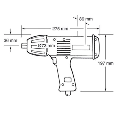 Гайковерт сетевой Makita 6905H: Тип патрона квадрат 1/2"