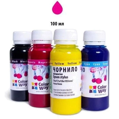Чорнило ColorWay Epson SP R270/290 RX500 TX650 LMag (CW-EW650LM01): Колір Light Magenta (Photo Magenta)
