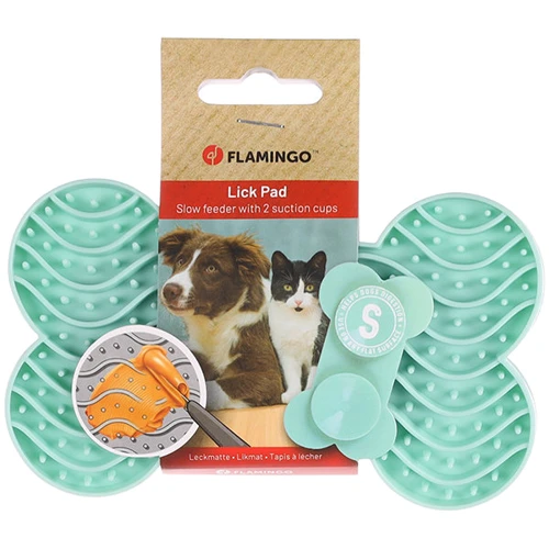 Силиконовый лизальный коврик Flamingo Lick Pad Yummee антистресс для собак и котов Мятный S 15х8.6х1.9 см (58605)