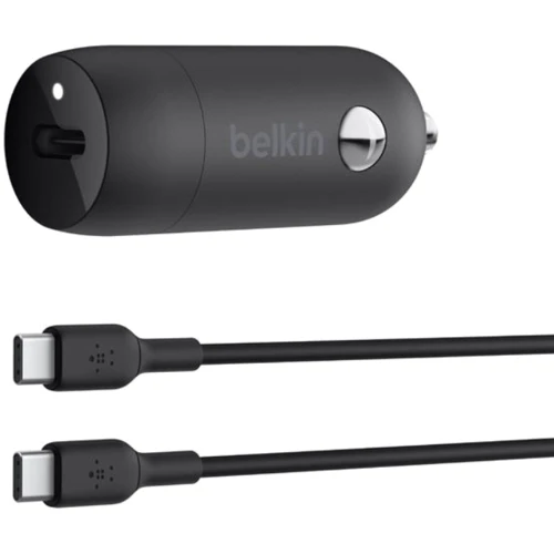 Зарядное устройство Belkin Car Charger USB-C 30W Black with USB-C Cable (CCA004BT1MBK-B6)
