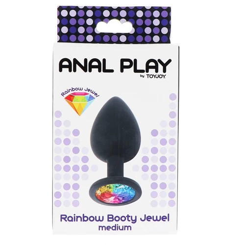 Анальная пробка с радужным кристаллом Toy Joy Rainbow Booty Jewel Medium