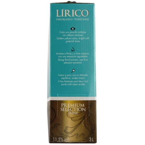 Вино Vicente Gandia Lírico Blanco bag in box белое сухое 11.5% 3 (WHS8410310621789): Страна производитель Испания