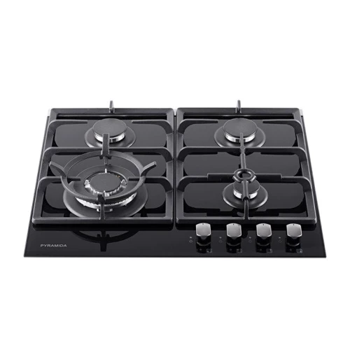 Варочная поверхность газовая Pyramida PFG 647 Black Luxe: Рабочая поверхность стекло (закаленное)