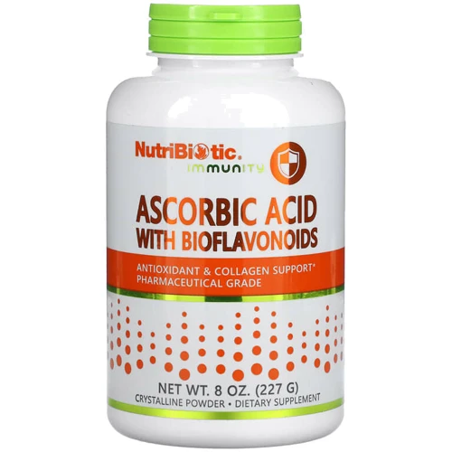 NutriBiotic Ascorbic Asid Аскорбінова кислота з біофлавоноїдами 227 г