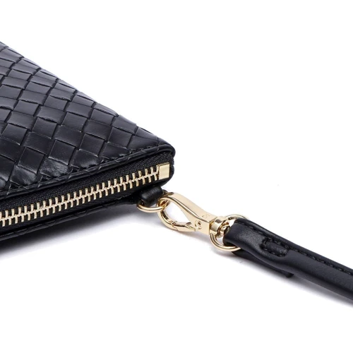 Жіноча сумка-пошет Amelie Galanti чорна (A991503-01-black): Фактура Плетені, матова