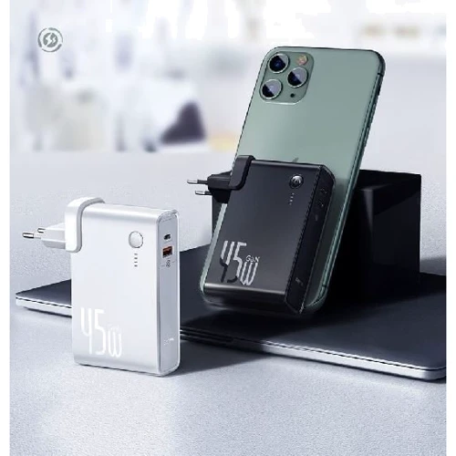 Зарядное устройство Baseus Wall Charger Power Station GaN 2xUSB-C 45W + Power Bank 1000mAh White (PPNLD-F02): Особенности Power Delivery (PD), USB-C, Быстрая зарядка