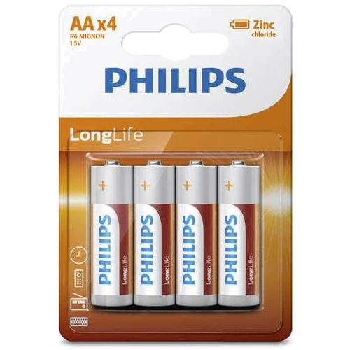 Philips AA bat Carbon-Zinc 4шт LongLife (R6L4B/10)