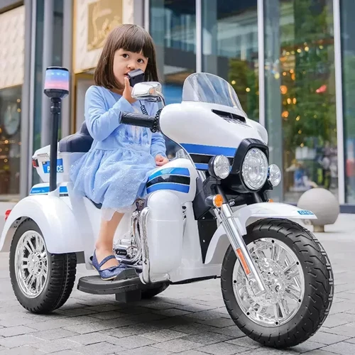 Трёхколёсный мотоцикл Kidsauto Police белый: Максимальная нагрузка, кг 25