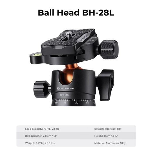 K&F Concept A234A1+BH-28L (KF09.099V1): Минимальная высота 49 см