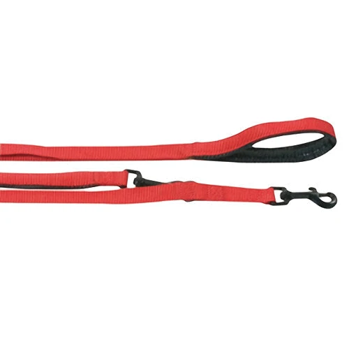 Поводок-перестежка Flamingo Training Lead Soft Grip для собак, с мягкой ручкой 2 м красный (508033)