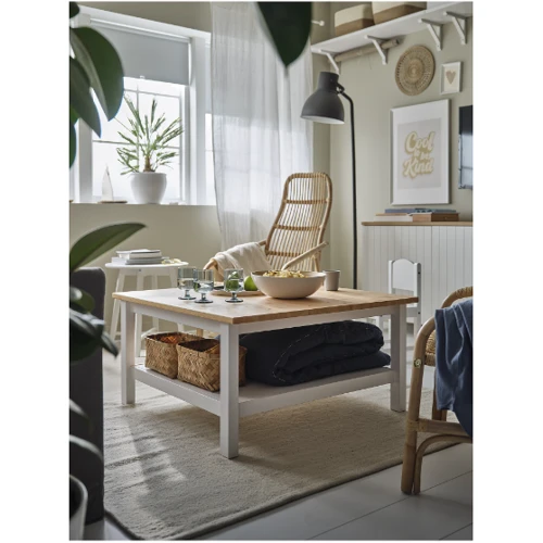 Журнальный стол ІКЕА HEMNES 90х90 см светло-коричневый (304.134.95): Форма столешницы Квадратная