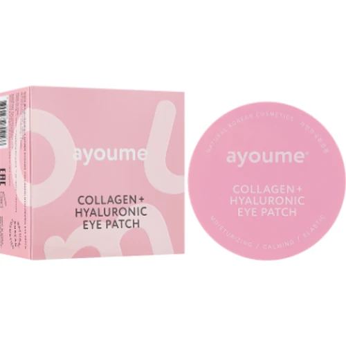 Ayoume Collagen+Hyaluronic Eye Patch Патчи для глаз с коллагеном от морщин и сухости 60 шт.