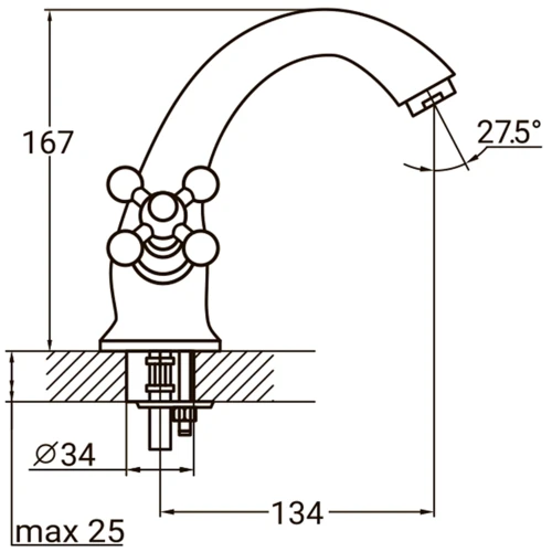 Змішувач для раковини Aquatica PL-2A155C
