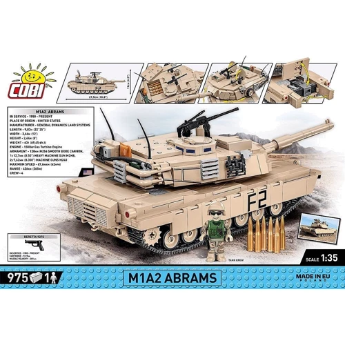 Конструктор COBI Танк M1A2 Абрамс, 975 деталей: Кількість деталей, шт. 975