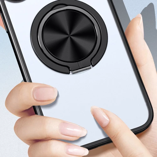 Чохол для iPhone Mobile Case TPU+PC Metal Ring with MagSafe Black для iPhone 14 Pro Max: Колір черный