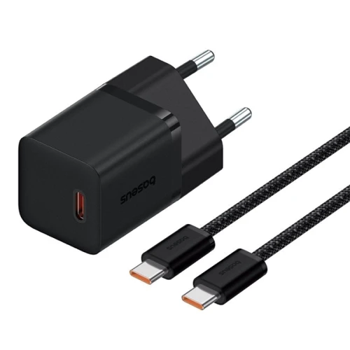 Зарядний пристрій Baseus USB-C Wall Charger GaN5 mini 1C 30W з USB-C Cable Black (P10110902113-00)