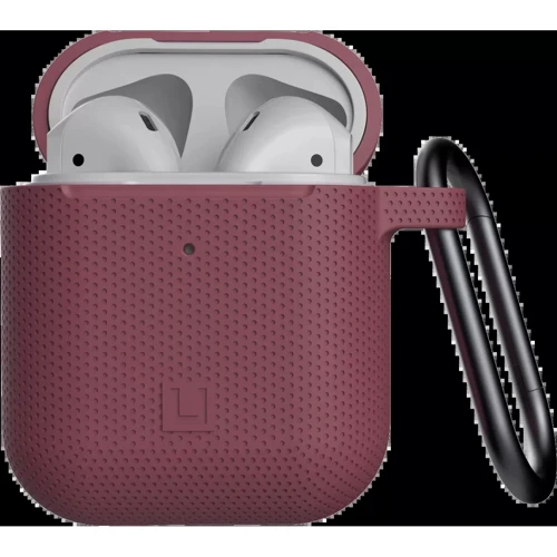 Чохол для навушників Urban Armor Gear UAG [U] Silicone Case Aubergine (10250K314747) for Apple AirPods 1/2: Особливості З карабіном