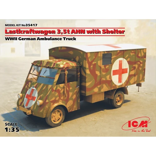 Німецький армійський автомобіль Lastkraftwagen 3.5 t AHN c будкою Lastkraftwagen 3.5 t AHN with shelter, WWII German ambulance (ICM35417)