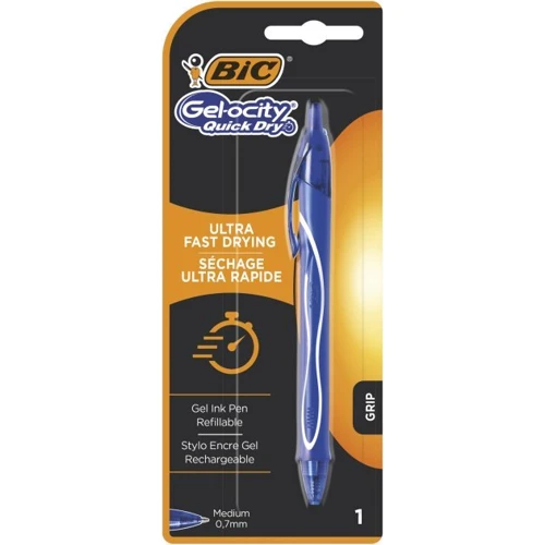Гелевая ручка BIC Gelocity Quick Dry Синяя 0.7 мм (3086123537538)