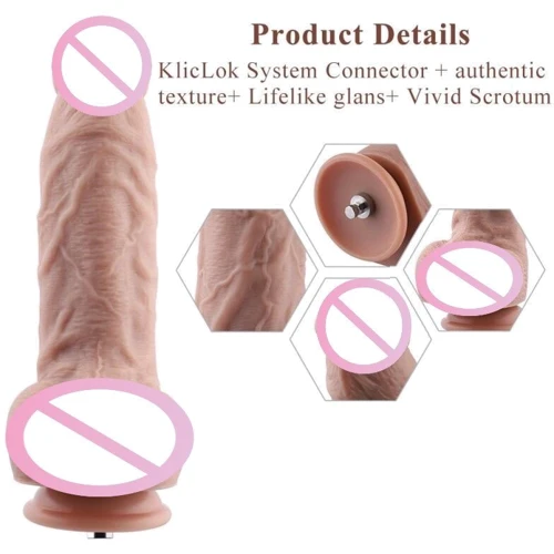 Гибкий фаллоимитатор для секс-машин Hismith 9.25″ Silicone Dildo