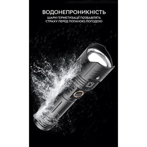 Ліхтар туристичний Qimai XHP160 з акумулятором 18650 та перехідником під 3хААА + кабель зарядки (CN11838): Кількість режимів 5