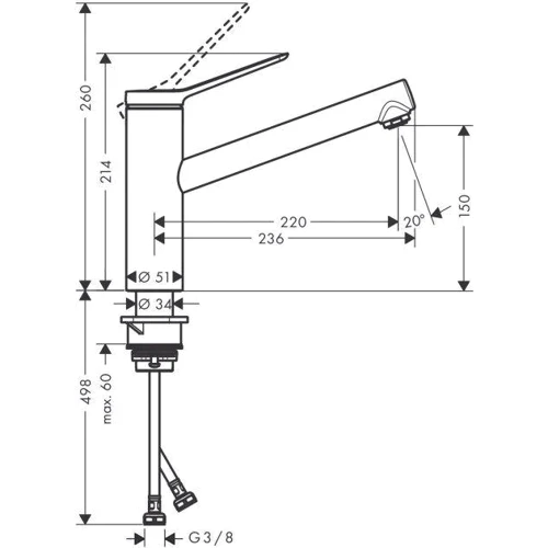 Смеситель для кухни Hansgrohe Zesis M33 74802670