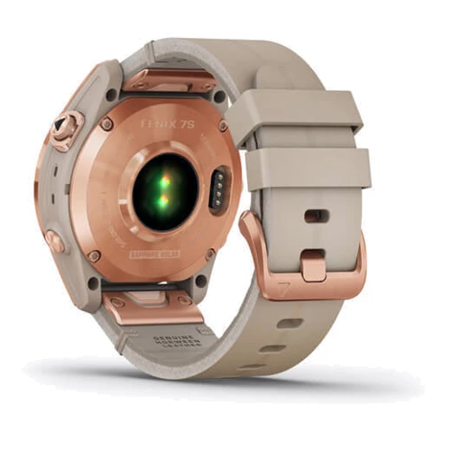 Смарт-часы Garmin Fenix 7S Sapphire Solar Rose Gold Titanium with Limestone Leather Band (010-02539-35) фото 9