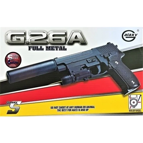 Игрушечный пистолет Galaxy "Sig Sauer P226" с глушителем G26A: Тип пистолет, автомат