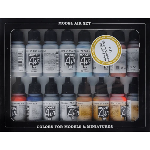 Набор красок Vallejo Model Air металлические эффекты 16 шт. (VLJ71181): Производитель Vallejo