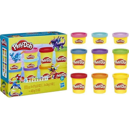 Набор пластилина Play-Doh Hasbro 9 баночек (F7965 PD HASBRO BRIGHT RAINBOW 9 PACK)