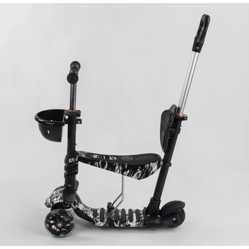 Самокат 5в1 Best Scooter, PU колеса, подсветка колес, Абстракция Black/White (102022): Количество колес 3