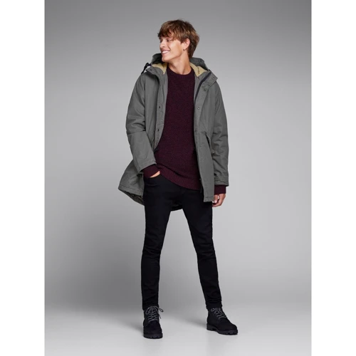 Парка Jack & Jones 74249634 50 серая демисезон с капюшоном: Тип застежки На молнии
