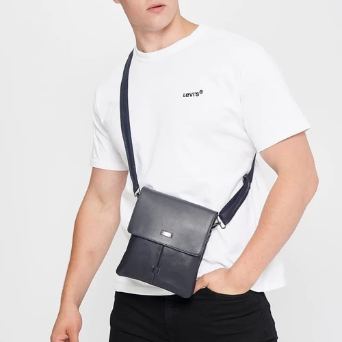 Мужская сумка планшет Ricco Grande синяя (T1tr0021n-navy): Тип ручки Без ручки, Плечевой ремень, Со съемным ремнем