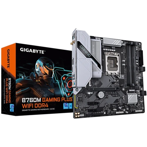 GIGABYTE B760M GAMING PLUS WIFI DDR4 UA: Роз'єми на задній панелі Ethernet RJ-45, HDMI, USB 3.2 Gen 1, USB 3.2 Gen 1, USB 3.2 Gen 2, USB 2.0