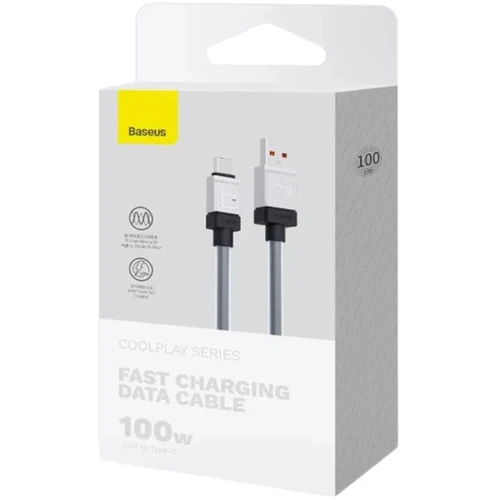 Кабель Baseus USB Cable to USB-C CoolPlay Series Fast Charging 100W 1m Black (CAKW000601) фото 5