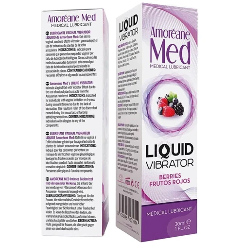 Стимулирующий лубрикант от Amoreane Med: Liquid vibrator - Berries (жидкий вибратор), 30 ml